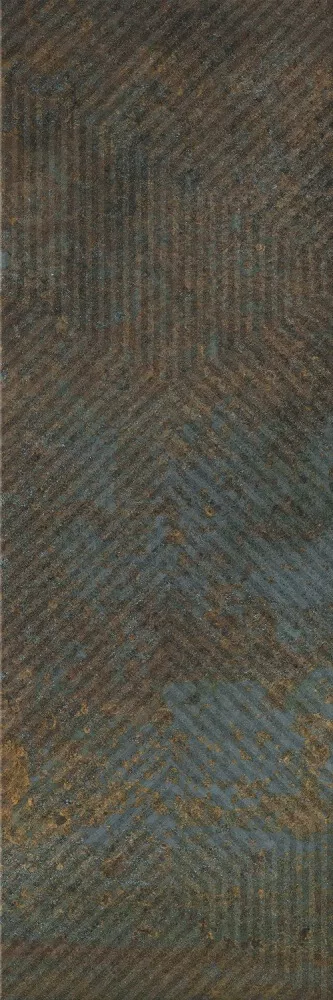 Декор Paradyz Molto Rust Rekt Mat Decor, 25x75, под металл, коричневый, рельефный