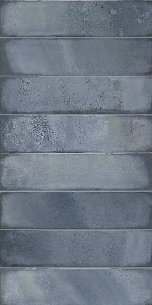 Настенная плитка Azori Bricks Azul, 31.5x63, под бетон, синяя, глянцевая