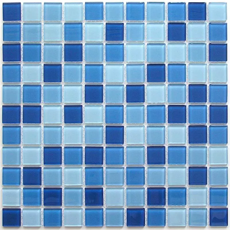 Мозаика Bonaparte Mosaics Navy Blu, 30x30, моноколор, голубая, глянцевая