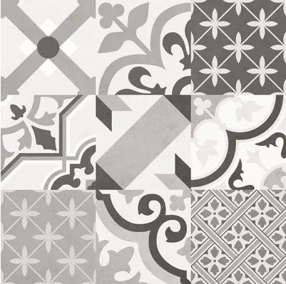 Настенная плитка Creto Pixel Микс, 20x20, пэчворк, серая, матовая