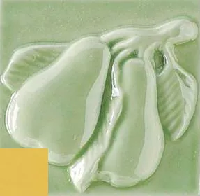 Декор Ceramica Grazia Listelli Pere Oro, 6.5x6.5, кухонная тематика, жёлтый, глянцевый