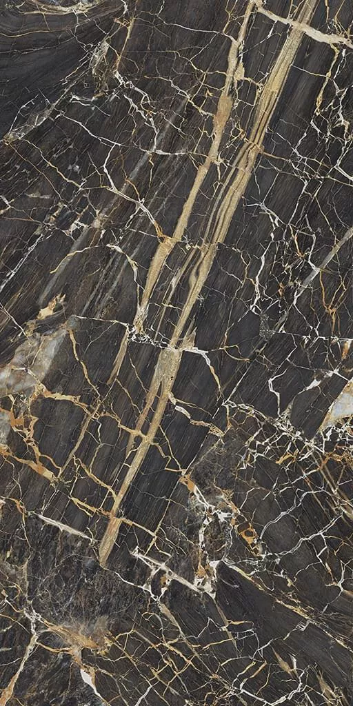 Керамогранит QUA Granite 60x120 Black Golden Full Lap, 60x120, под мрамор, коричневый, лаппатированный