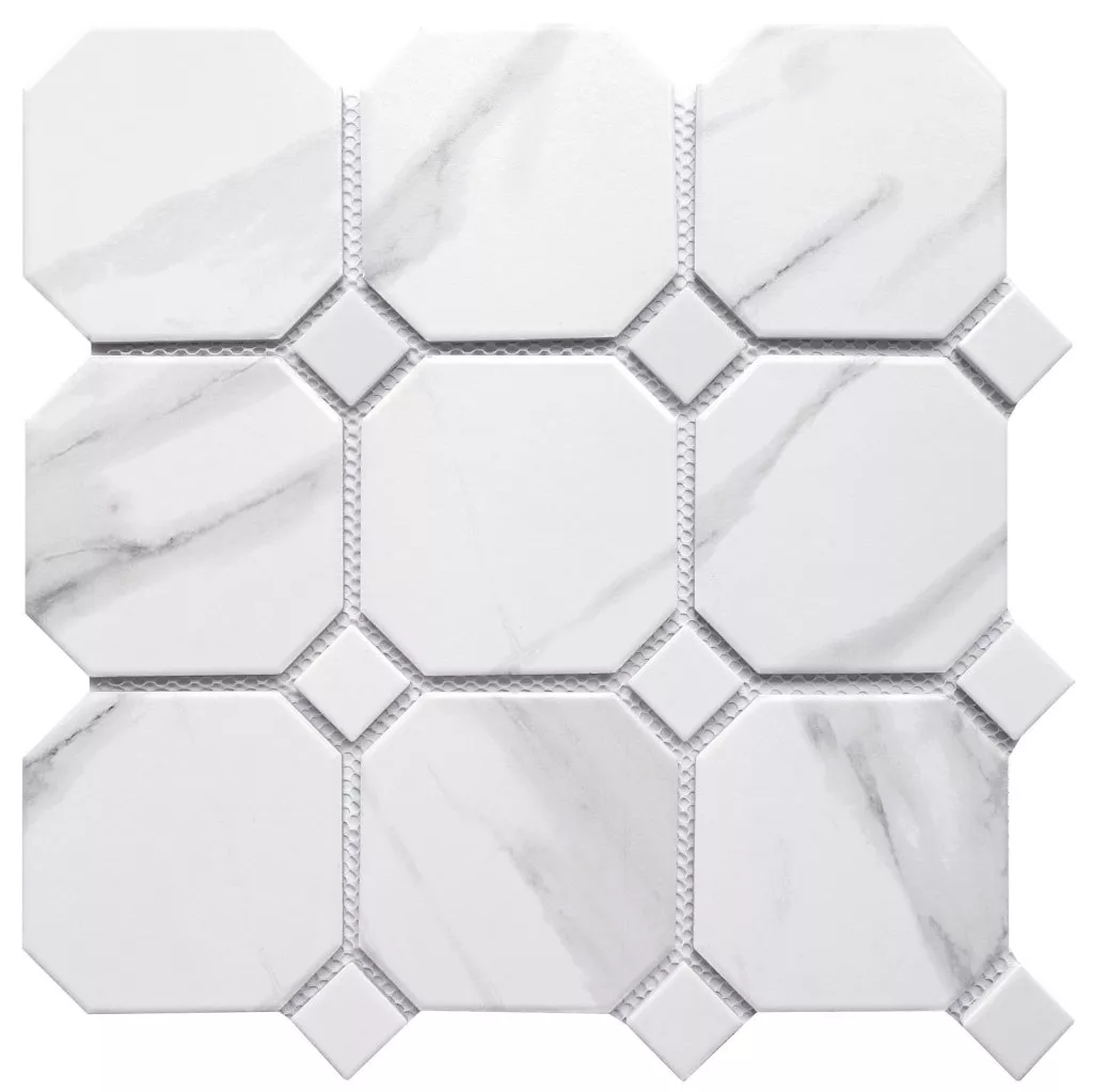 Мозаика Bonaparte Mosaics Tango, 30x30, под мрамор, серая, матовая