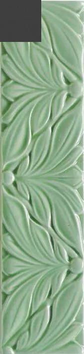 Декор Ceramica Grazia Listelli Cornice Alloro Peltro, 6.5x26, под обои, чёрный, глянцевый