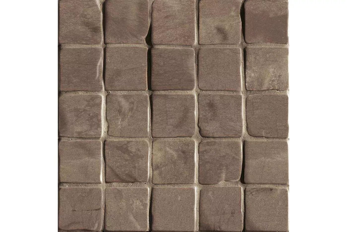 Мозаика Vallelunga Foussana Mosaico Mud, 30x30, под камень, коричневая, лаппатированная