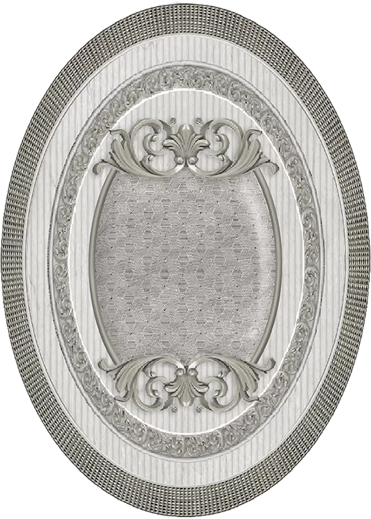 Вставка El Molino Venecia Plata-Gris Medallon, 10x14, под обои, серая, матовая