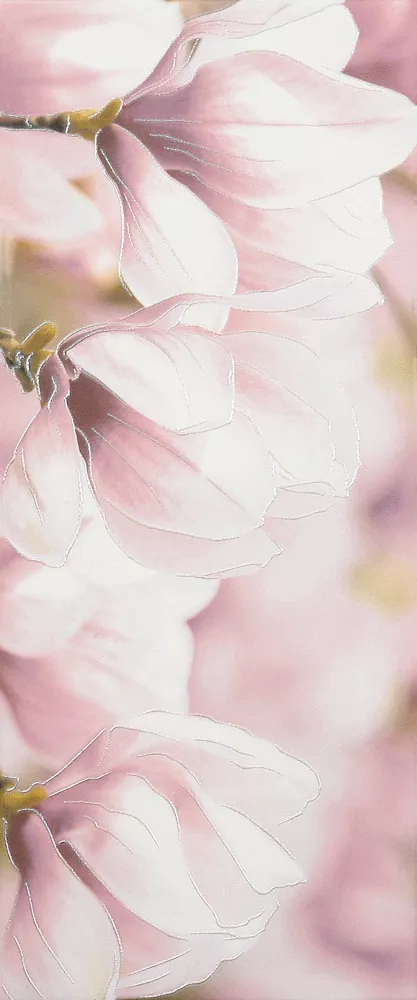 Декор Gracia Ceramica Rapsodia Violet decor 01, 25x60, флора, фиолетовый, глянцевый