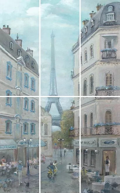 Панно Kerama Marazzi Кантри Шик Париж, 60x100, с рисунком, мультиколор, матовое