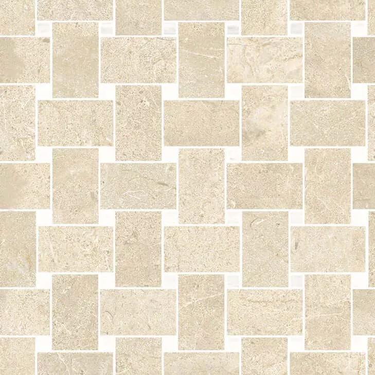 Мозаика Sant'Agostino Themar Rete Crema Marfil Kry, 30x30, под мрамор, бежевая, полированная