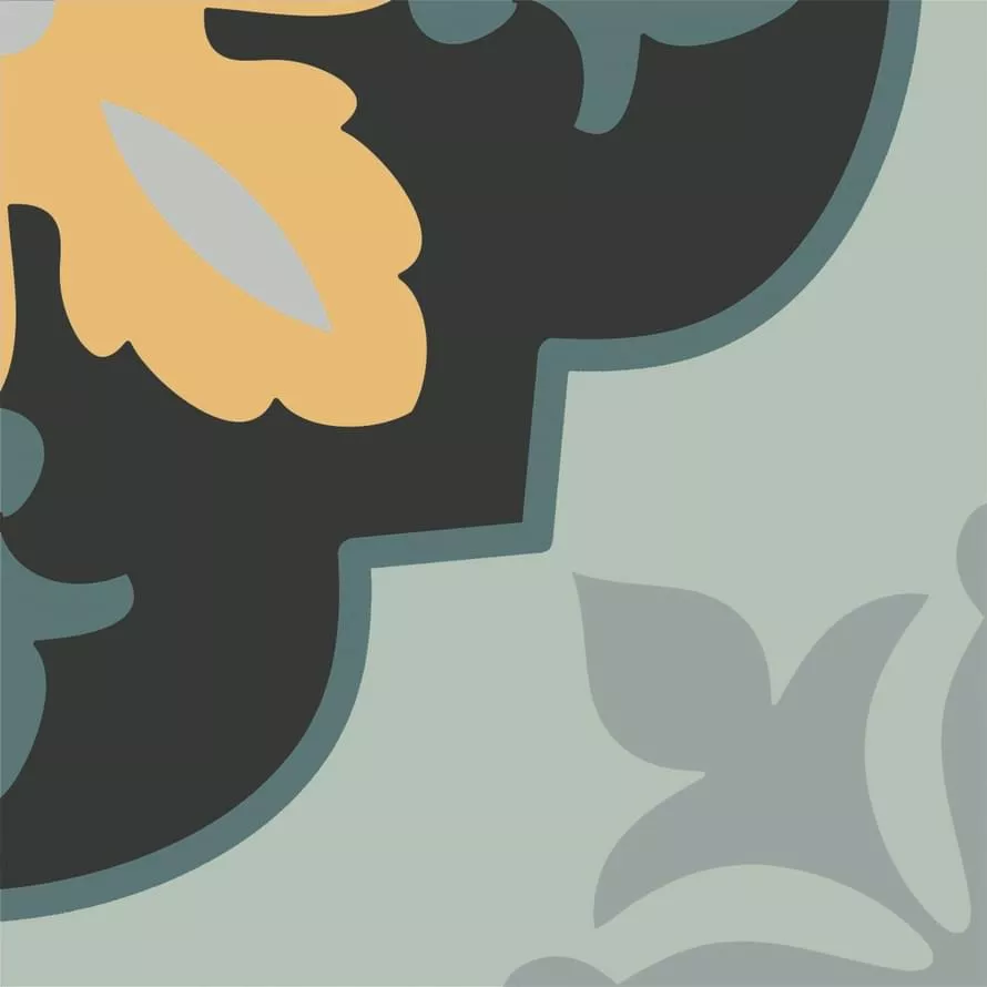 Керамогранит APE Dahlia Violet Night, 15x15, орнамент, бежевый, матовый