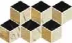 Мозаика Versace Marble Mos.T3-3D Ner-Oro-Bia, 17x29.1, под мозаику, мультиколор, матовая