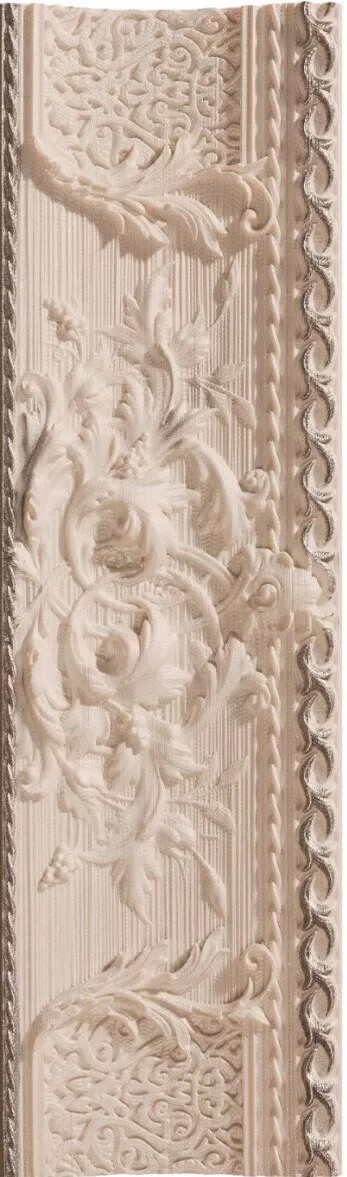 Бордюр Azulev Delice Listelo Delice Decoro Marfil, 9x29, с рисунком, бежевый, матовый