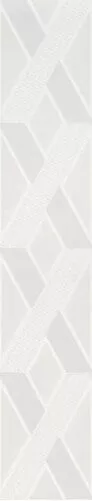 Бордюр Supergres Selection List. Rombi Statuario, 7.5x40, геометрия, белый, глянцевый