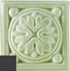 Декор Ceramica Grazia Listelli Voluta Tozz. Peltro, 6x6, под обои, чёрный, глянцевый