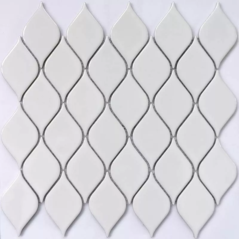 Мозаика Bonaparte Mosaics Melany White glossy, 26.4x28, моноколор, белая, глянцевая