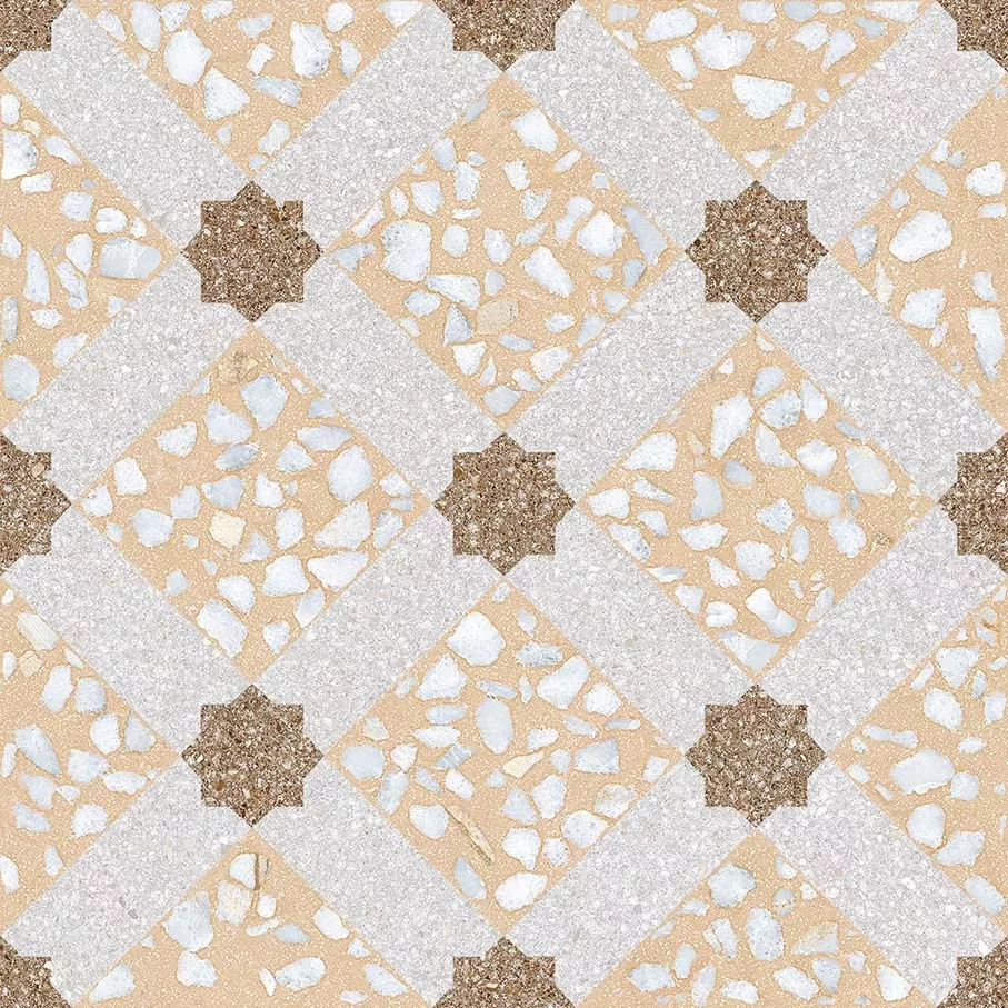 Керамогранит Vives Farnese Mancini Beige, 30x30, имитация терраццо, жёлтый, матовый