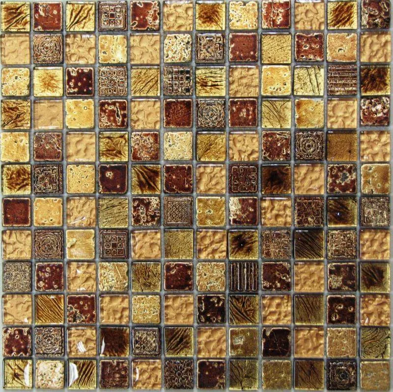 Мозаика Bonaparte Mosaics Antik-2, 30x30, под камень, коричневая, глянцевая