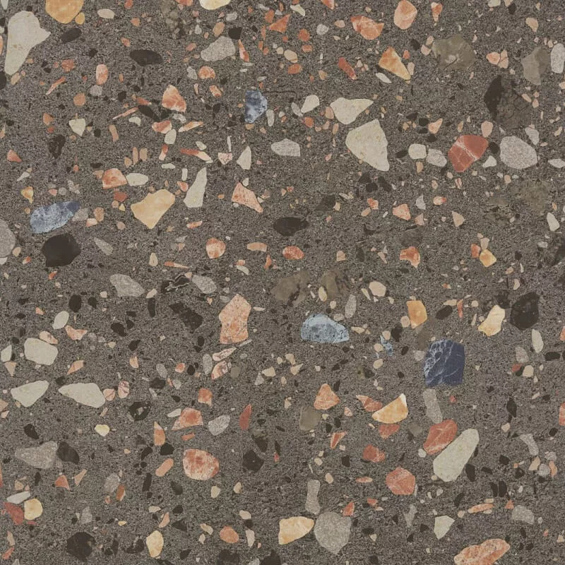 Напольная плитка STiles Ceramic Azzo Black, 60x60, имитация терраццо, коричневая, матовая