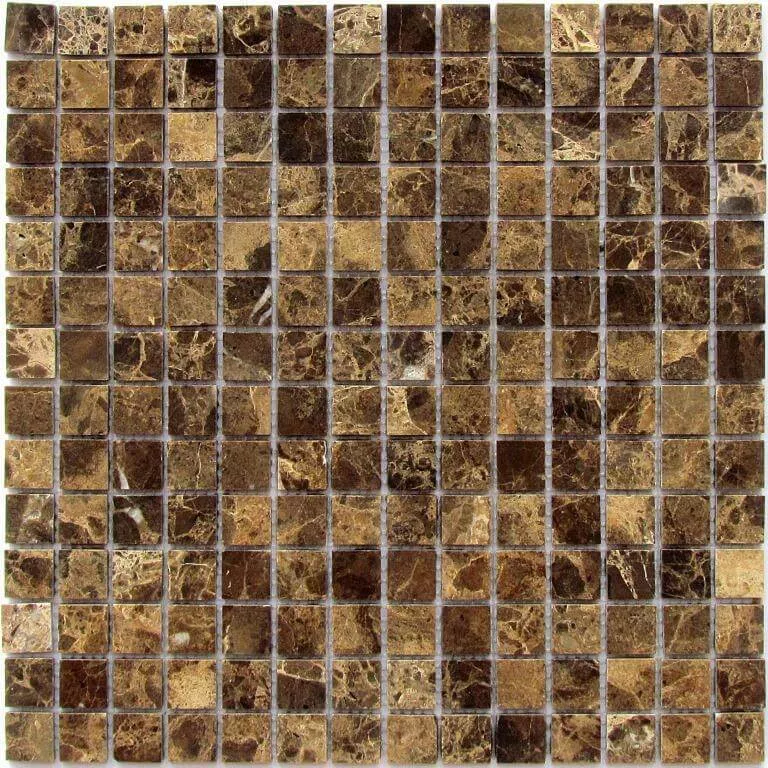 Мозаика Bonaparte Mosaics Ferato-20 Pol, 30.5x30.5, под мрамор, коричневая, полированная