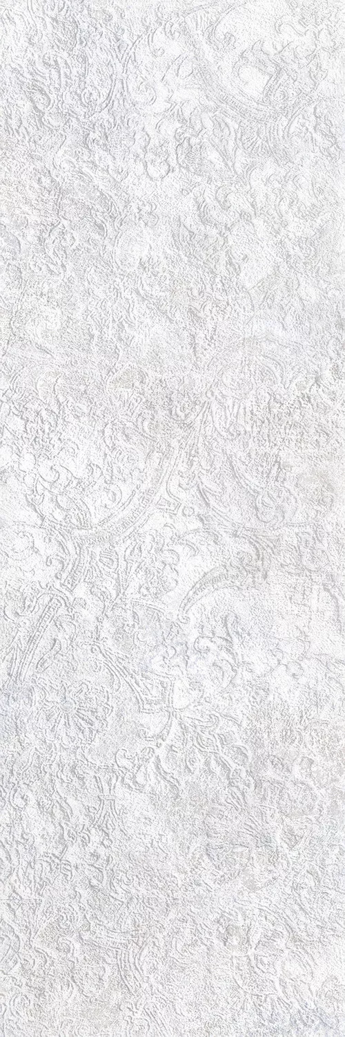 Настенная плитка Metropol Zen Art White, 30x90, с рисунком, белая, матовая