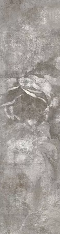 Керамогранит ABK Do Up Affresco Dark Rett, 30x120, флора, серый, сатинированный