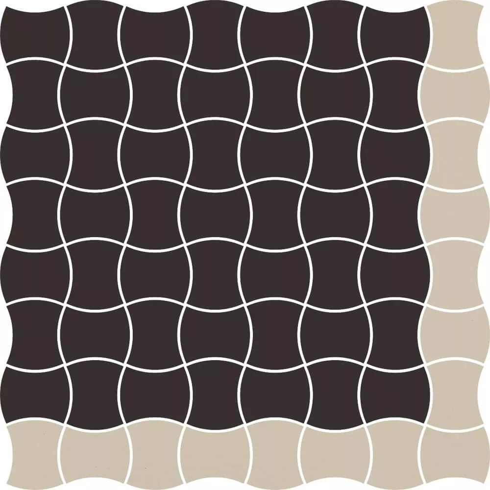 Мозаика Paradyz Modernizm Nero Mozaika Prasowana Mix A, 30.86x30.86, моноколор, коричневая, матовая