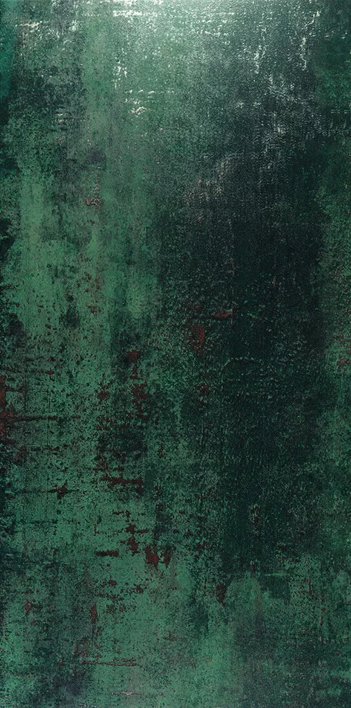 Напольная плитка Tau Ceramica Metal Seagreen, 60x120, под металл, зелёная, матовая