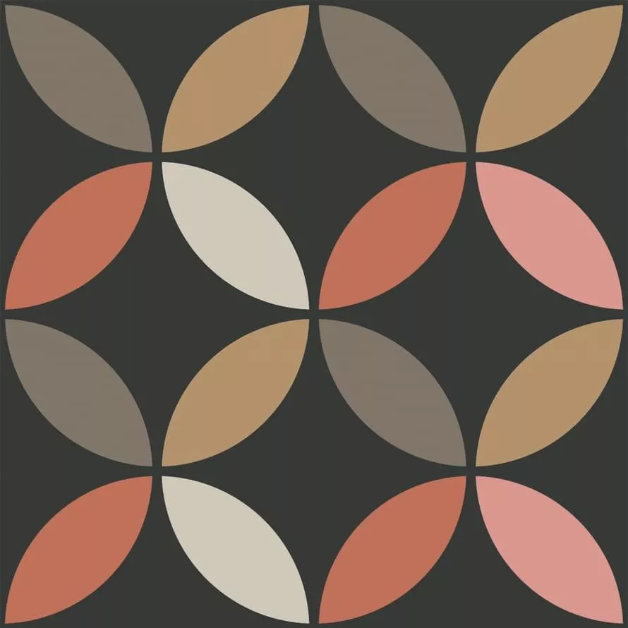 Керамогранит APE Dahlia Pansy Day, 15x15, орнамент, мультиколор, матовый