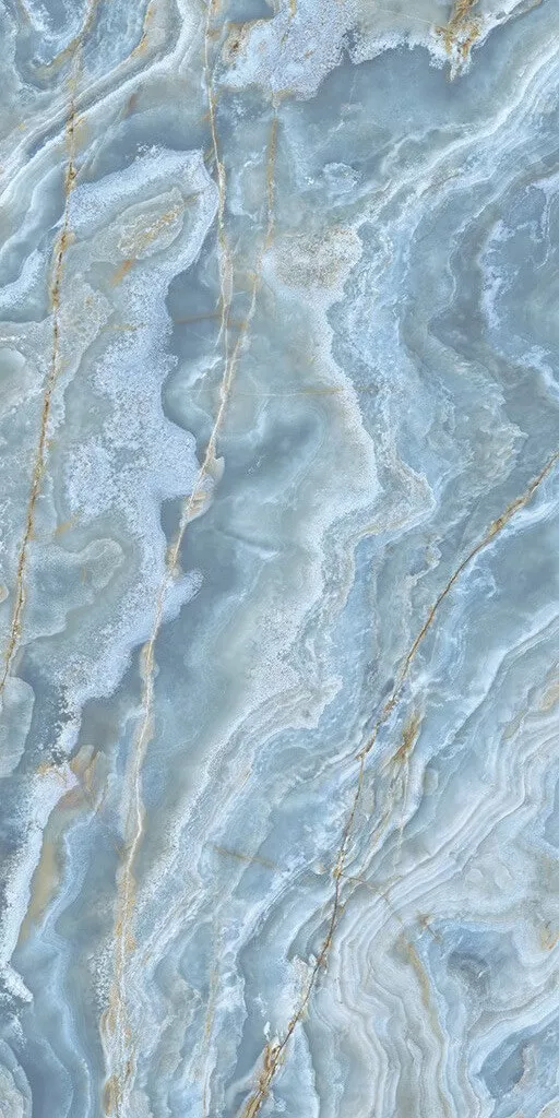 Керамогранит Ava Onice Iride Cobalto Lapp Rett, 60x120, под оникс, голубой, полированный