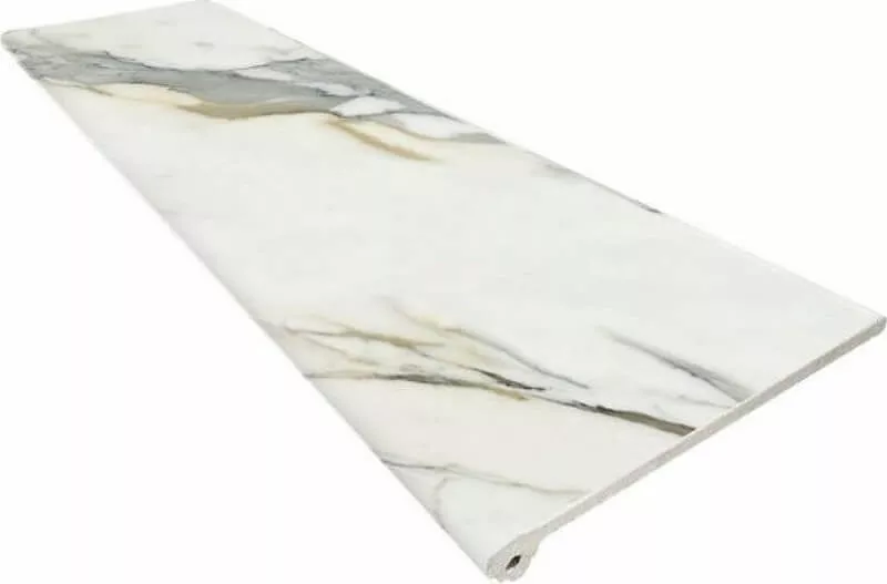 Подступенок APE Calacatta Borghini Peldaño Fior, 33x120, под мрамор, серый, матовый