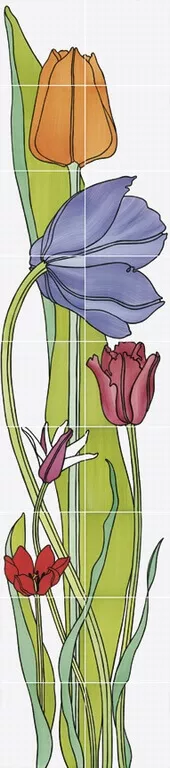 Панно Bardelli Tuli-poni 2, 40x180, флора, мультиколор, глянцевое