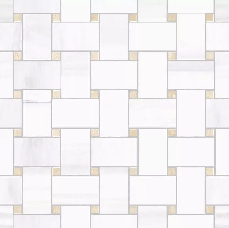 Мозаика Sant'Agostino Themar Rete Bianco Lasa Kry, 30x30, под мрамор, белая, полированная