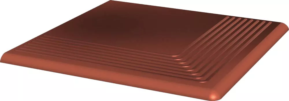 Ступень угловая Paradyz Cloud Rosa Stopnica Narozna, 30x30, под камень, коричневая, матовая