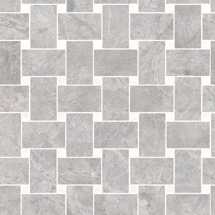 Мозаика Sant'Agostino Themar Rete Grigio Savoia Kry, 30x30, под мрамор, бежевая, полированная
