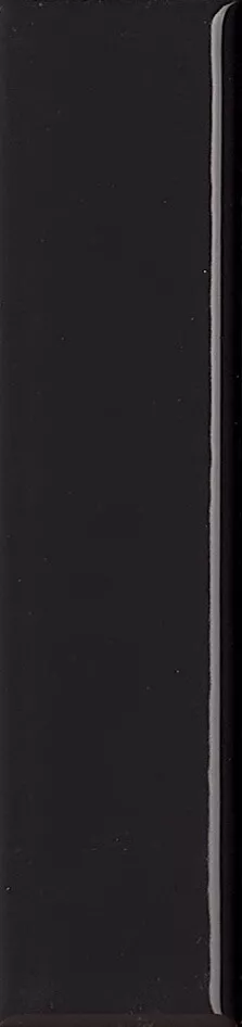 Настенная плитка 41zero42 Italic Plain Nero Lux, 5x20, моноколор, чёрная, глянцевая