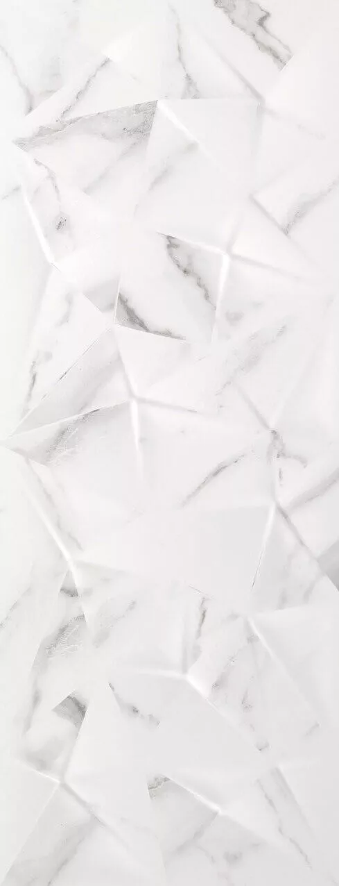 Настенная плитка Azulev Calacatta Kite Mate SlimRect White, 24.2x64.2, под мрамор, белая, матовая