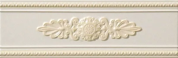 Декор Vallelunga Lirica Crema Listello Decorato, 10x30, орнамент, бежевый, глянцевый
