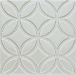 Декор Adex Neri Relieve Botanical Silver Mist, 15x15, геометрия, серый, глянцевый