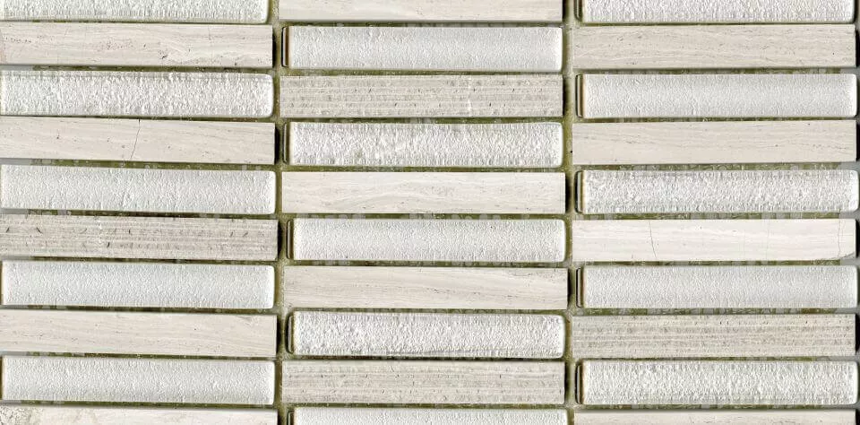 Мозаика L'antic Colonial Time Text Linear Silver Wood G-518, 30x30.5, под камень, бежевая, глянцевая