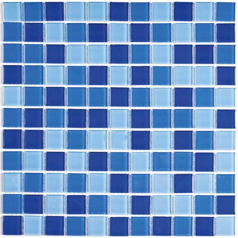 Мозаика Bonaparte Mosaics Blue Wave-2, 30x30, моноколор, синяя, глянцевая