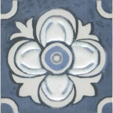 Вставка Kerama Marazzi Алмаш Синий, 4.9x4.9, орнамент, синяя, глянцевая