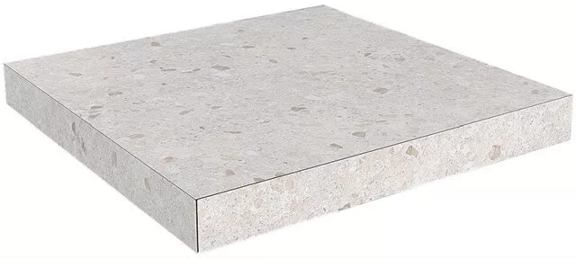 Ступень угловая Kerama Marazzi Терраццо Беж светлый SG631800R\GCA, 33x33, имитация терраццо, бежевая, матовая