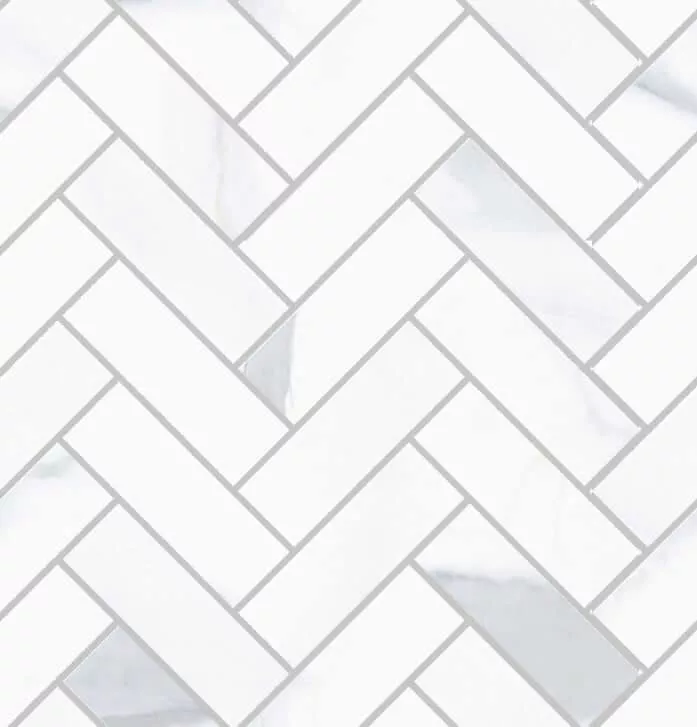 Мозаика Sant'Agostino Themar Spina Statuario Venato, 30x30, под мрамор, белая, матовая