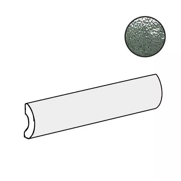 Бордюр Equipe Altea Pencil Bullnose Pine Green, 3x20, под майолику, зелёный, глянцевый