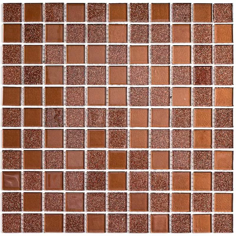 Мозаика Bonaparte Mosaics Shine Brown, 30x30, под металл, бронзовая, матово-глянцевая