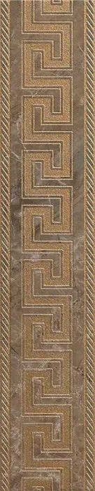 Бордюр Versace Marble Fas.Greca Marrone Sab, 11.5x58.5, под обои, золотой, полированный