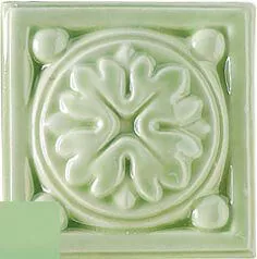 Декор Ceramica Grazia Listelli Voluta Tozz. Laguna, 6x6, под обои, зелёный, глянцевый