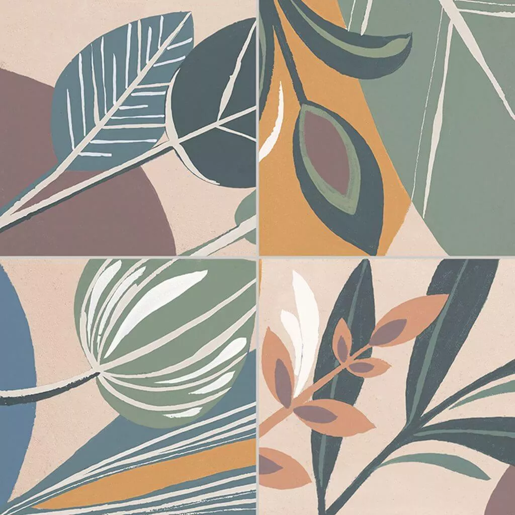 Керамогранит Gayafores Habana Mix, 33.15x33.15, флора, мультиколор, матовый