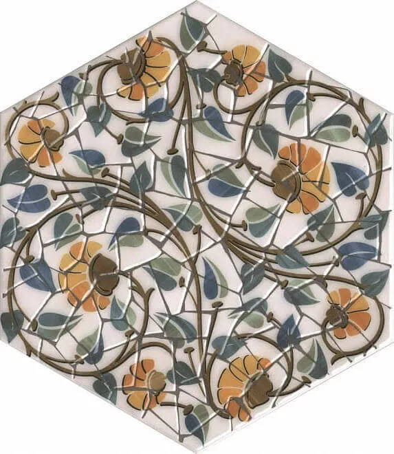 Декор Kerama Marazzi Парк Гуэля HGD/A386/SG2700L, 29x33.4, геометрия, коричневый, лаппатированный