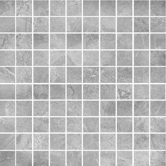 Мозаика Sant'Agostino Themar Mos Grigio Savoia Wall, 25x25, под мрамор, серая, матовая